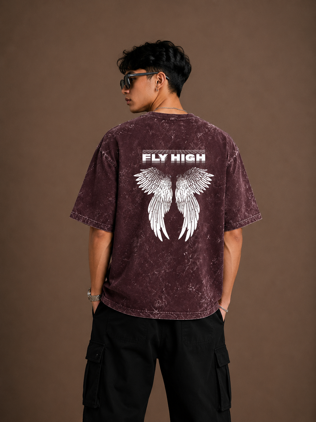Luxifur – Fly High Acid Wash Premium Oversized T-Shirt