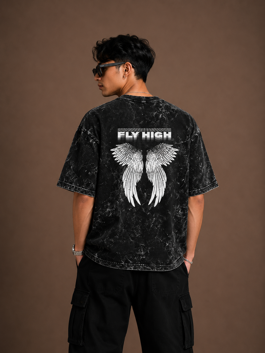 Luxifur – Fly High Acid Wash Premium Oversized T-Shirt