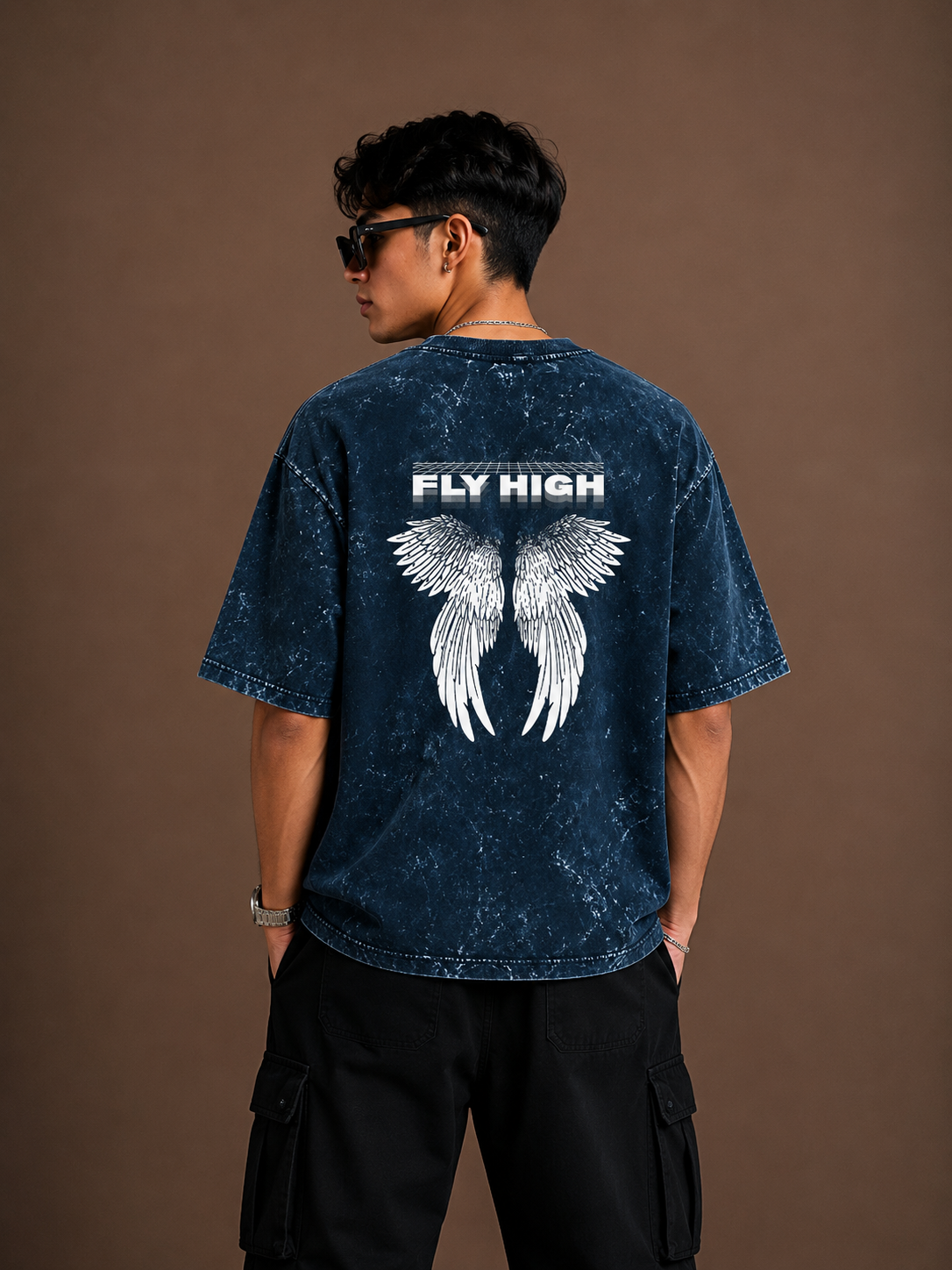 Luxifur – Fly High Acid Wash Premium Oversized T-Shirt
